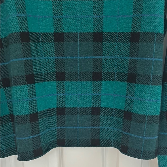 Ann Taylor Mock-neck Green Plaid Ease Sweater with Long Sleeves. EUC - Picture 5 of 6